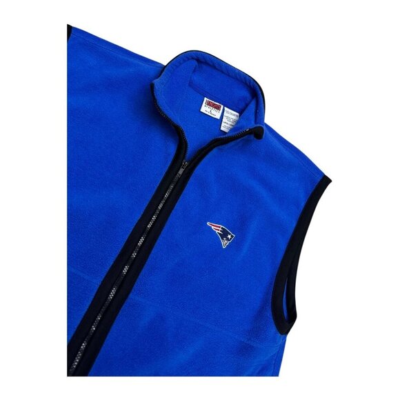 VINTAGE 90s New England Patriots NFL Fleece Football Retro Vest Mens Large - Picture 2 of 5